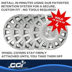 Coast2Coast: IWCB883916S Wheel Cover -  16 Inch -  14 Spoke -  Silver -  Plastic -  Set Of 4 -  Standard Leg