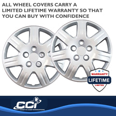 Coast2Coast: IWC45216S Wheel Cover -  16 Inch -  7 Spoke -  Silver -  Plastic -  Set Of 4 -  Bolt On