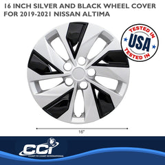 Coast2Coast: IWC53816SB Wheel Cover -  16 Inch -  5 Split Spoke -  Silver/ Black -  Plastic -  Set Of 4