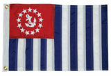 Taylor Made 8218 Flag -  Marine Series -  US Power Squadron Ensign Flag -  18 Inch Length x 12 Inch Height -  Nylon Fabric -  With Brass Grommets -  Four Needle Flyend