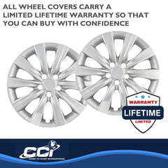 Coast2Coast: IWC50816S Wheel Cover -  16 Inch -  10 Spoke -  Silver -  Plastic -  Set Of 4 -  Standard Leg