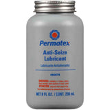 Permatex 80078 Anti Seize Lubricant; Used For Spark Plugs/ Cylinder Head/ Exhaust Head Bolts/ Anchor Pins On Brake Assemblies/ U-Bolts/ Spring Bolts/ Hinges/ Gears/ Chain/ Sprockets And Rollers; 8 Ounce Brush-Top Bottle; Aluminum/ Copper/ Graphite Lubricants; From -60 Degree Fahrenheit To +1600 Degree Fahrenheit; Single