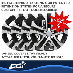 Coast2Coast: IWC51817SB Wheel Cover -  17 Inch -  5 Spoke -  Silver/ Black -  Plastic -  Set Of 4