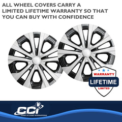 Coast2Coast: IWC52615SC Wheel Cover -  15 Inch -  5 Split Spoke -  Silver And Charcoal -  Plastic -  Set Of 4