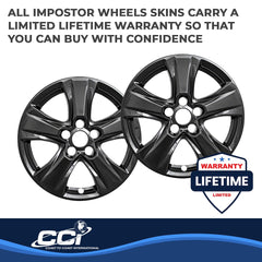 Coast2Coast: IWCIMP434BLK Wheel Skin -  IMPOSTOR ® -  17 Inch -  5 V Spokes -  Snap-On -  Painted -  Gloss Black -  ABS Plastic -  Set Of 4