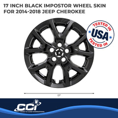 Coast2Coast: IWCIMP382BLK Wheel Skin -  IMPOSTOR ® -  17 Inch -  10 Vent -  Snap-On/Center Retention -  Painted -  Gloss Black -  ABS Plastic -  Set Of 4