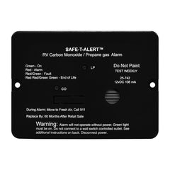 MTI Industry 25-742BL Carbon Monoxide/ Propane Leak Detector; Safe-T-Alert ™; Detects Both LP And CO Gas; Alerts To Leak With Beeping; With LED Indicator; Flush Mounting; 12 Volt Hardwire; Black