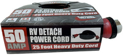 Valterra A10-5025ED Power Cord -  Mighty Cord ™ -  Power Supply Cord -  3 Prong -  Single Detachable Outlet With Locking Ring -  50 Amp -  25 Foot Length -  Black -  With Finger Grip Handle on Male End -  cETL Listed