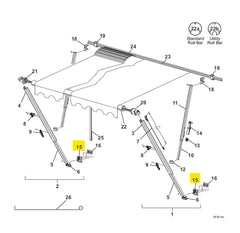 Carefree RV 901019W - Awning Bracket -  Fits Front Or Rear Arm For Spirit/ Fiesta/ Simplicity/ Pioneer Awnings -  Bottom -  White -  Single