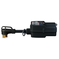 Hughes Auto PWD50W Surge Protector; Power Watchdog Gen II; Used To Monitor Volts/ Amps/ Watts Live On Phone And Detects High Voltage/ Low Voltage/ Open Ground/ Open Neutral/ Over Current; Portable; 50 Ampere Operating Current/ 120 Volt Operating Voltage/ 12000 Maximum Watt; 4600 Joules Of Advanced Surge Protection; Built-In Bluetooth And WiFi; -20 To 50 Degree Celsius Temperature Range; With Fault Indicator Light; Weather Resistant