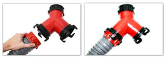 Valterra F02-2030 Sewer Hose Connector -  For Connecting 2 Outlet Hoses To 1 Sewer Hose Line -  Rotating Wye With Bayonet Connectors -  3 Inch Diameter -  Red With Black Connectors