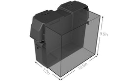 Noco BG24 Battery Box; HM300BKS; Fits Group 24 Automotive/ Marine/ RV Batteries; Snap-Top; Rugged Design; Black; Reinforced Plastic; Fully Ventilated; 10-1/2 Inch Length x 7.2 Inch Width x 9.6 Inch Height Internal Dimension; 14 Inch Length x 10 Inch Width x 10.7 Inch Height External Dimension; UV Resistant; Impact Resistant To -20 Degree Fahrenheit; Coast Guard/ ABYC Certified; Includes 42 Inch Battery Box Strap