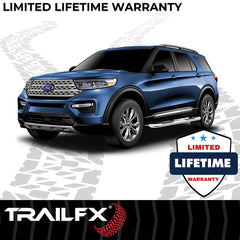 TrailFX A0064S Nerf Bar -  TFX Round Tube Side Steps -  With Step Pads -  3 Inch Round Bent -  Polished -  Stainless Steel -  Without End Caps -  Rocker Panel Mount