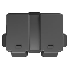 Noco BG24 Battery Box; HM300BKS; Fits Group 24 Automotive/ Marine/ RV Batteries; Snap-Top; Rugged Design; Black; Reinforced Plastic; Fully Ventilated; 10-1/2 Inch Length x 7.2 Inch Width x 9.6 Inch Height Internal Dimension; 14 Inch Length x 10 Inch Width x 10.7 Inch Height External Dimension; UV Resistant; Impact Resistant To -20 Degree Fahrenheit; Coast Guard/ ABYC Certified; Includes 42 Inch Battery Box Strap