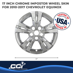 Coast2Coast: IWCIMP360X Wheel Skin -  IMPOSTOR ® -  17 Inch -  5 Spokes -  Snap-On -  Plated -  Chrome -  ABS Plastic -  Set Of 4