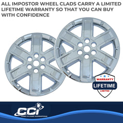 Coast2Coast: IWCIMP804X Wheel Skin -  IMPOSTOR ® -  20 Inch -  6 Spokes -  Snap-On -  Plated -  Chrome -  ABS Plastic -  Single -  Clad Replacement -  Fits Over And Into OEM Wheel