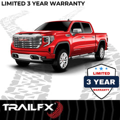 TrailFX A7001B Nerf Bar -  TFX 5" Oval Straight Side Bars -  With Step Pads -  5 Inch Oval Straight -  Powder Coated -  Black -  Steel -  With Welded End Caps -  Frame Body Mount Bolts