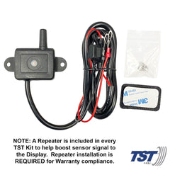 Truck System Technology (TST) TST-507-FT-4-C Tire Pressure Monitoring System - TPMS; 507 Series; For Use On Metal Valve Stems And For RV And Trailer Applications; 4 Flow Thru Sensors; 3-1/2 Inch TST Wide Screen Color Display; With Audio And Visual Alerts; With Two Installation Wrenches/ Rubber Display Mount/ Suction Cup Display Mount/ USB And 12 Volt Charging Capabilities/ Detailed User Manual/ One 507 Repeater