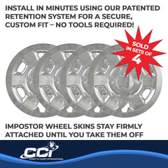 Coast2Coast: IWCIMP93X Wheel Skin -  IMPOSTOR ® -  16 Inch -  6 Vent -  Snap-On -  Plated -  Chrome -  ABS Plastic -  Set Of 4