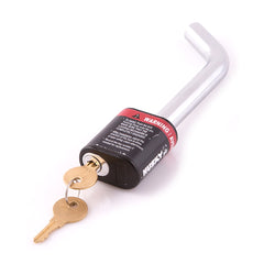 HUSKY TOWING - Trailer Hitch Pin; Bent Pin; 5/8 Inch Diameter; 26000 Pound Maximum Load Rating; 4 Inch Usable Pin Length; Chrome Plated; For Use With 3 Inch Receiver; Includes Dust Cover and 2 Keys - 33160