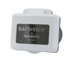 Hughes Auto SV50API-W Power Inlet Port; SafeView™; Manual Power Disconnect; 50 Ampere; 120 Volt; -20 To 65 Degree Celsius Working Temperature/ -40 To 85 Degree Celsius Storage Temperature; White; Nickel Plated Contacts; Twist Lock Design; ETL Certified; With Water Resistant Cover And Halo Status Light