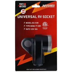 Hughes Auto 30ASOCKET Power Cord Plug End; Replacement Plug; 30 Amps; Female Ends; With Plug Head Handle Grip; Black