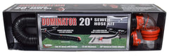 Valterra D04-0275 Sewer Hose -  Dominator ™ -  20 Foot Extended Length -  39 Inch Compressed Length For Each 10 Foot Section -  3 Inch Diameter -  23 Mil Poly Construction -  UV Protection -  Black With Red Fittings -  With Two 10 Foot Hoses/ Rotating Fittings/ Universal 90 Degree Sewer Adapter -  Boxed