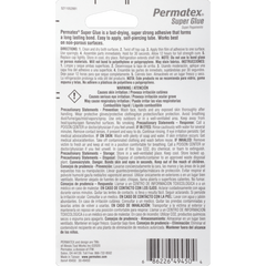 Permatex 49450 Super Glue; Used To Bond Metal/ Plastics/ Rubber/ Vinyl/ Paper/ Wood And Textiles; Gel; 1 Ounce Bottle; Single