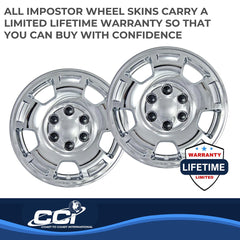 Coast2Coast: IWCIMP347X Wheel Skin -  IMPOSTOR ® -  17 Inch -  5 Spokes -  Snap-On/Center Retention -  Plated -  Chrome -  ABS Plastic -  Set Of 4