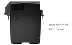 Noco BG24 Battery Box; HM300BKS; Fits Group 24 Automotive/ Marine/ RV Batteries; Snap-Top; Rugged Design; Black; Reinforced Plastic; Fully Ventilated; 10-1/2 Inch Length x 7.2 Inch Width x 9.6 Inch Height Internal Dimension; 14 Inch Length x 10 Inch Width x 10.7 Inch Height External Dimension; UV Resistant; Impact Resistant To -20 Degree Fahrenheit; Coast Guard/ ABYC Certified; Includes 42 Inch Battery Box Strap