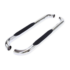 TrailFX A0061S Nerf Bar -  TFX Round Tube Side Steps -  With Step Pads -  3 Inch Round Bent -  Polished -  Stainless Steel -  Without End Caps