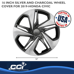 Coast2Coast: IWC54116SC Wheel Cover -  16 Inch -  5 Split Spoke -  Painted -  Silver And Charcoal -  ABS Plastic -  Set Of 4