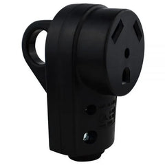 Hughes Auto 30ASOCKET Power Cord Plug End; Replacement Plug; 30 Amps; Female Ends; With Plug Head Handle Grip; Black
