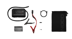 Noco AX65 Battery Portable Jump Starter; Use To Start 12 Volt Lead-Acid Batteries; 2000 Amp Peak; One USB-C Port For Charging Smartphones And Tablets; With 100 PSI Air Compressor; With 100 Lumens LED Flashlight; With Needle Adapter/ Presta Valve Adapter/ Inflatable Toy Adapter/ HD Precision Battery Clamps/ 24 Inch USB-C Cable/ Microfiber Storage Bag