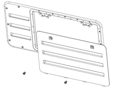 Norcold 637318BW - Refrigerator Vent -  Replacement For Norcold 2117/ 2118 Series Refrigerators -  Upper Exhaust And Lower Intake -  Dimensions 32-1/2 Inch Length x 18-3/4 Inch Width x 6-1/2 Inch Height And Cut-Out Dimensions 29-5/16 Inch Length x 13-3/4 Inch Height -  Radius Corner -  Bright White -  Plastic