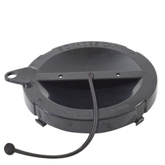 Valterra A04-0338BK Sewer Hose Storage Carrier Cap -  EZ Hose -  For Use With Adjustable Hose Carriers -  Vented Quarter Turn Twist-Lock Cap With Strap -  Black -  Plastic Cap/ Rubber Strap -  Without Packaging