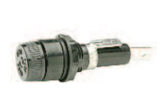 Bussman BP/HKP-HH-RP Fuse Holder; Single Glass Tube Fuse; Panel Mount; High Profile Cover Knob; Rear Hexnut; 1/4 Inch Quick-Connect Terminals; 15 Amp Maximum; With English/ Spanish/ French Language Blister Packaging