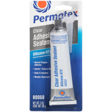 Permatex 80050 Adhesive Sealant; Use To Seal/ Bond/ Repair/ Mend And Secure Glass/ Metal/ Plastics/ Fabric/ Vinyl/ Weather Stripping/ Vinyl Tops/ Windshields/ Door Frames/ Electrical Wiring/ Seams And Roofs; 3 Ounce Tube; -75 Degree Fahrenheit To +400 Degree Fahrenheit; Single; Not Recommended For Engine Gasket Applications