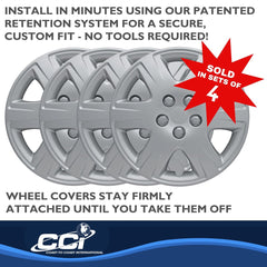 Coast2Coast: IWC42215S Wheel Cover -  15 Inch -  6 Spoke -  Silver -  Plastic -  Set Of 4 -  Spring Steel Clip