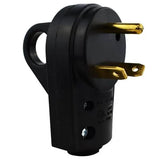 Hughes Auto 30APLUG Power Cord Plug End; Replacement Plug; 30 Amps; Male Ends; With Plug Head Handle Grip; Black