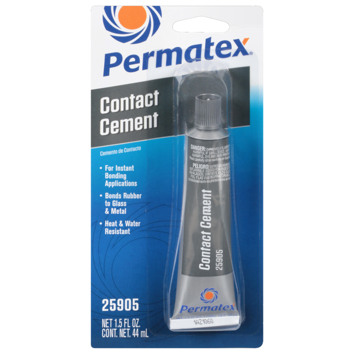 Permatex 25905 Trim and Upholstery Adhesive; Used To Bond Metal/ Wood/ Ceramic/ Leather/ Rubber And Many Other Surfaces; 1.5 Ounce Tube; Single