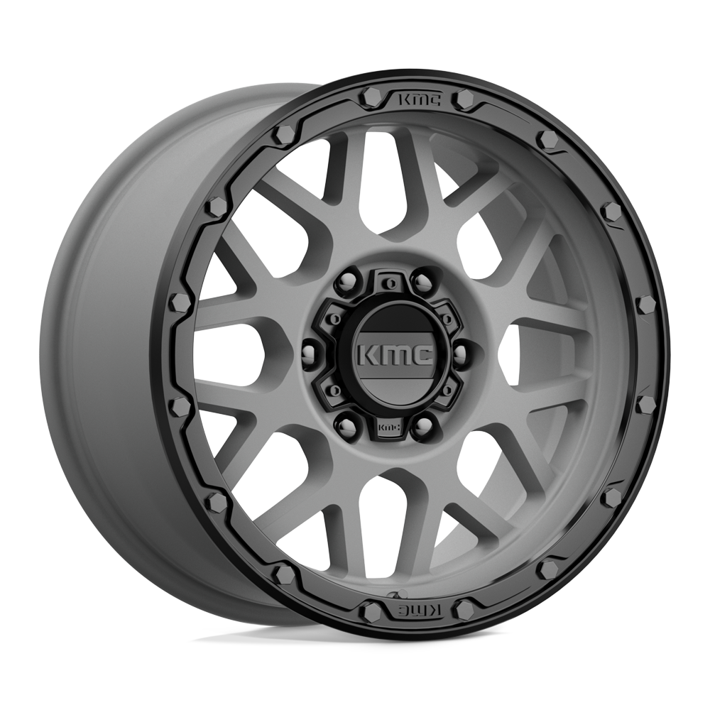 17X9 MATTE GRAY MATTE BLACK LIP 18MM KMC Wheel