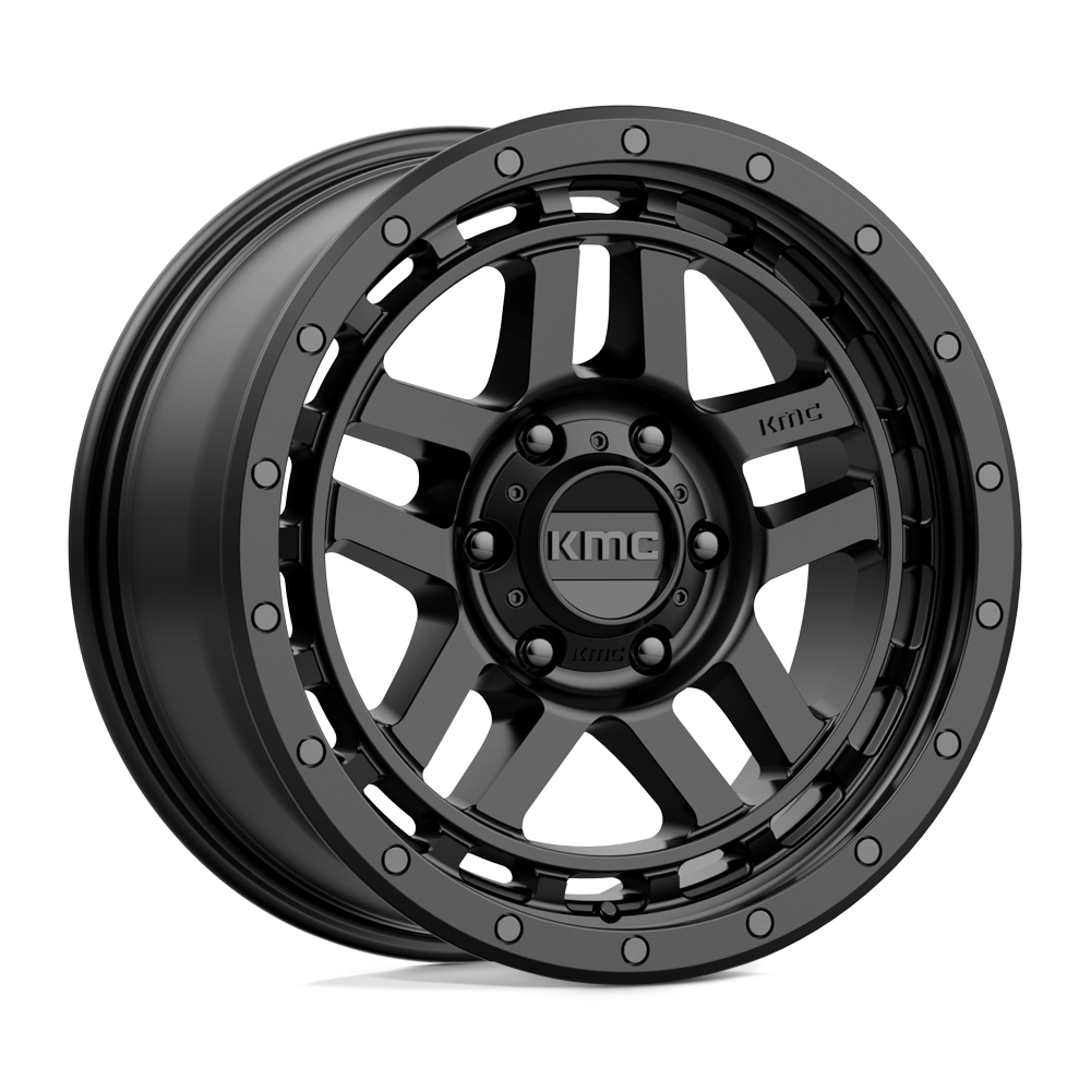 18X8.5 SATIN BLACK 18MM KMC Wheel