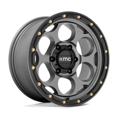 18X8.5 SATIN GRAY WITH BLACK LIP 18MM KMC Wheel
