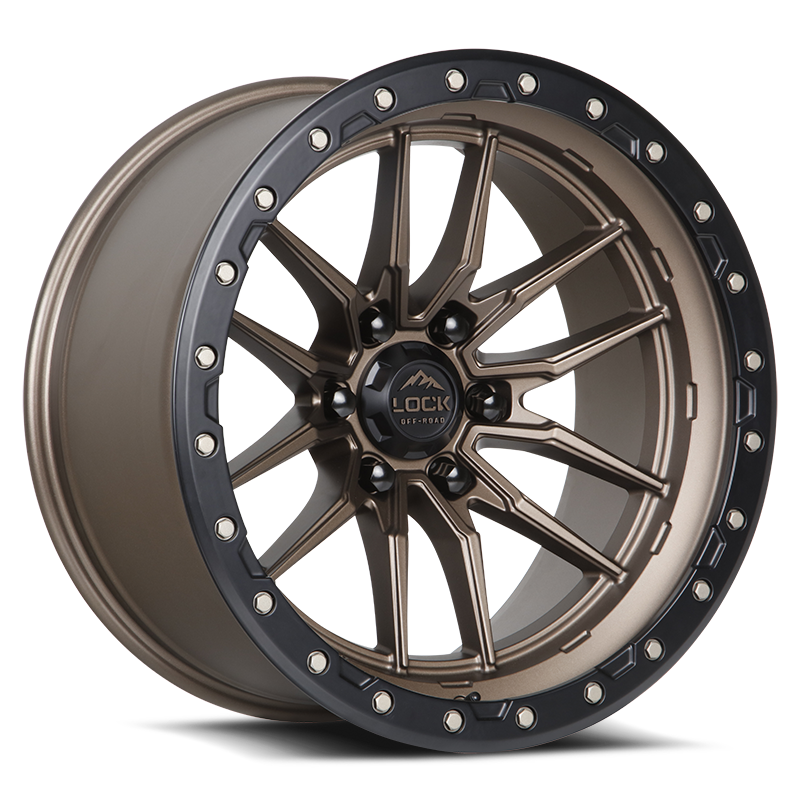 Lock Offroad Krawler 22x10 8x180 -18et 124.3 Matte Bronze w/ Matte Black Ring Wheel