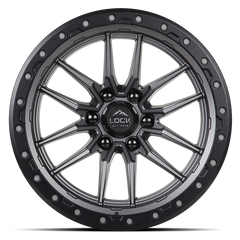 Lock Offroad Krawler 20x9 6x135 0et 87.1 Matte Gray w/ Matte Black Ring Wheel
