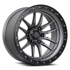 Lock Offroad Krawler 20x9 6x135 0et 87.1 Matte Gray w/ Matte Black Ring Wheel