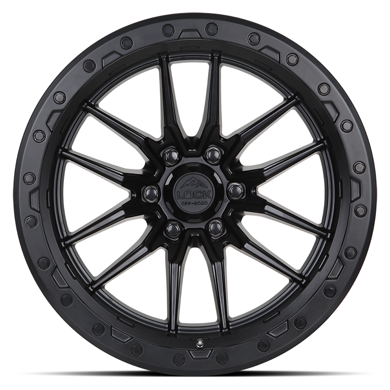 Lock Offroad Krawler 20x10 8x170 -18et 125.2 Matte Black w/ Matte Black Ring Wheel