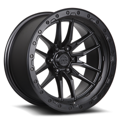 Lock Offroad Krawler 17x9 5x127 -12et 71.5 Matte Black w/ Matte Black Ring Wheel