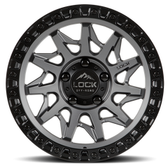 Lock Offroad Lunatic 18x9 5x127 +1et 71.5 Matte Gray w/ Matte Black Ring Wheel